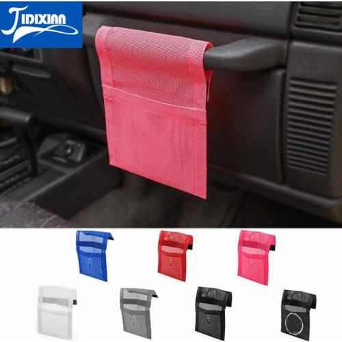 MOPAI Stowing Tidying for Jeep Wrangler 1997-2006 Car Copilot Armrest Handle Storage Bag for Jeep Wrangler TJ Car Accessories