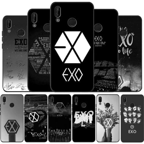 Kpop EXO Lucky one Black Silicone Soft Phone Case For Huawei 40 30 20 10 9 Lite Pro P smart 2019 Y6 Y6 Prime2019 Y9 2018