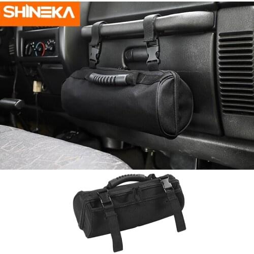 SHINEKA Stowing Tidying Multifunction Car Storage Bag For Jeep Wrangler YJ CJ TJ JK JL Copilot Armrest Organizer For Jeep Cars