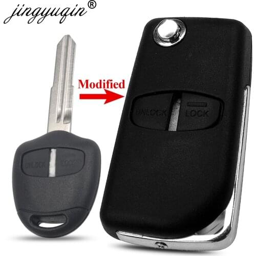 Jingyuqin 2 Button Modified Flip Remote Key Shell Case for Mitsubishi New ASX GRANDIS Outlander LANCER-EX Right/left Blade