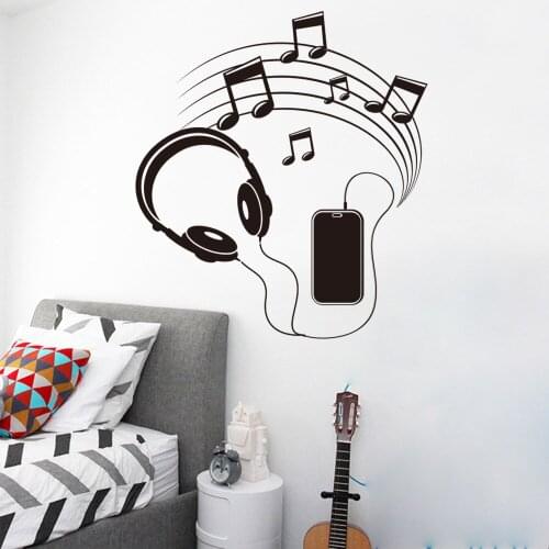 Fashion Music Notes Home Decorative Wall Stickers Home Decor wallpaper Living Room Bedroom DIY Wall Art kids Room Murals