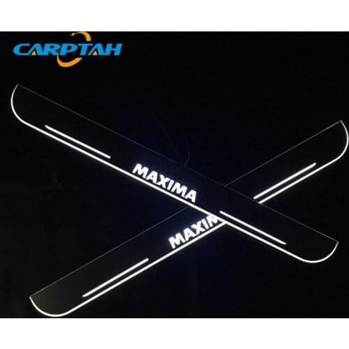 CARPTAH Trim Pedal Car Exterior Parts LED Door Sill Scuff Plate Pathway Dynamic Streamer light For Nissan Maxima 2016 2017 2018