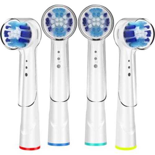 4Pcs Precision Replacement Toothbrush Heads with Caps for Oral B Electric Advance Pro Health Triumph 3D Excel Vitality