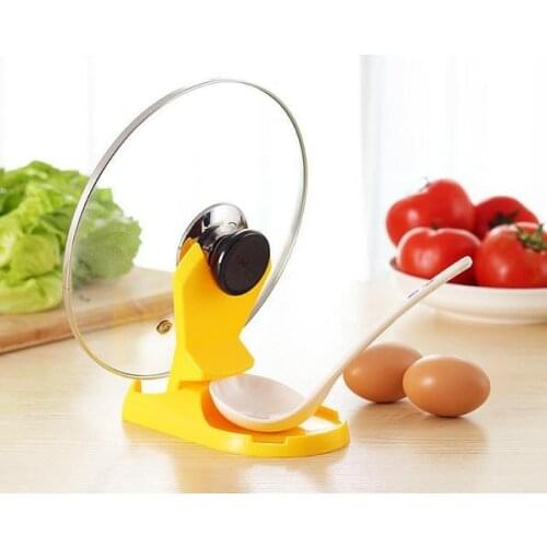1Pc New Spoon Pot Lid Shelf Cooking Storage Kitchen Decor Tool Stand Holder Random Color