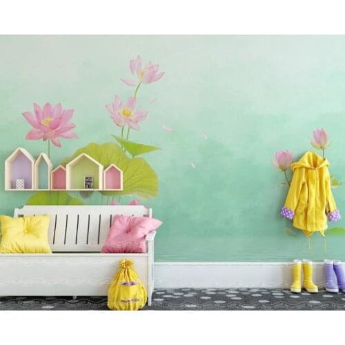 Papel de parede lotus pond water flower 3d wallpaper mural,living room tv sofa wall children bedroom wall papers home decor