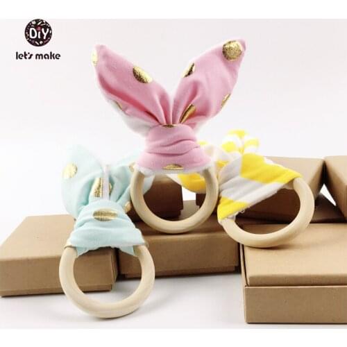 Lets Make Baby Teether 30pcs Wooden Teething Ring Nature Nursing Teether Eco-friendly Wood Teething Ring Baby Montessori Toy