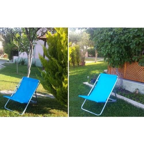 Adjustable Beach Fishing Balcony Terrace Garden Chair Armchair Lounger Folding Padded 5 Level Reclining