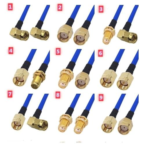 RG141 RG402 Jumper Cable RP-SMA/SMA Male/Female to RP-SMA/SMA Male/Female 50ohm RG141 RG402 Cable Straight Extension Coax Jumper