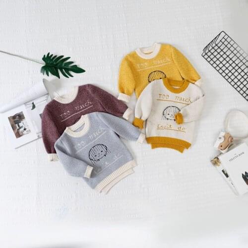 Christmas Sweaters for Children Clothing Autumn Winter New Kids Cartoon Pullovers Sweaters Toddler Warm Wool Knitting Tops 2-7Y