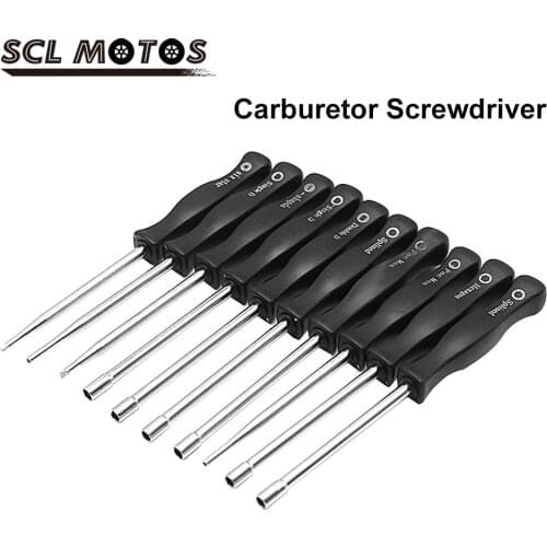 SCL MOTOS New 3/5/8/10pcs Motorcycle Carburetor Screwdrivers Adjustment Hand Repair Tool Kit Set For Most 2cycle Motorbike Carb