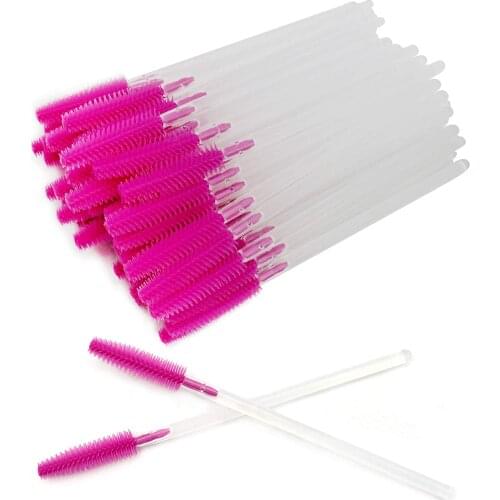 50Pcs Disposable Eyelash brush Silicone Eyelash Extension Eyebrow brush Mascara Wands Applicator Cosmetic Brushes Makeup Tool