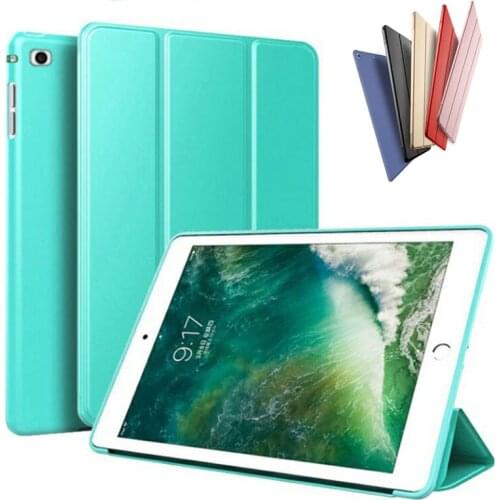 Silicone cover for apple iPad mini 4 case 5 2 1 soft back PU leather 3 fold green black blue red gold coque for iPad mini 3 case