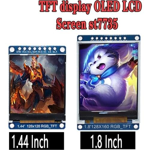 SUQ 3.3V 1.44 1.8 inch Serial 128*128 128*160 65K SPI Full Color TFT IPS LCD Display Module Board Replace OLED ST7735