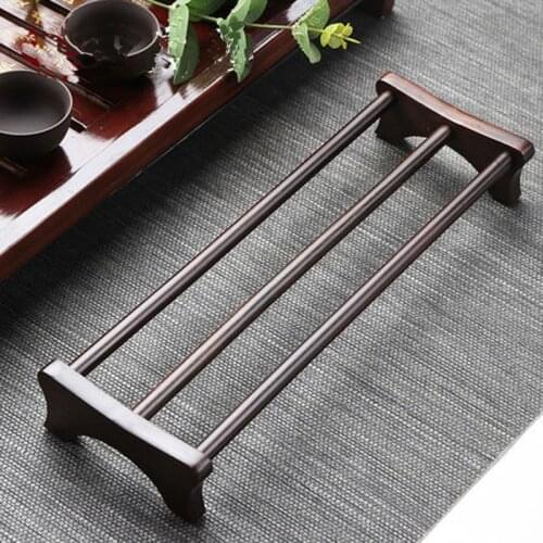Ebony Wood Tea Cup Storage Drain Rack, Portable Cup Holder, Kung Fu Puer Tea Set Ceremony Accessories Tools Teaware