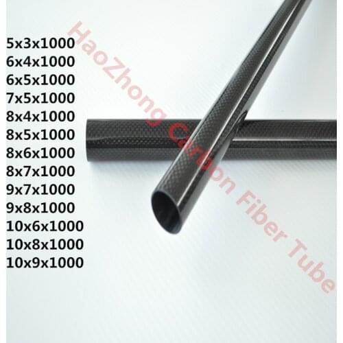 2pcs 3k Carbon Fiber Tube Length 1000mm x OD 5mm 6mm 7mm 8mm 9mm 10mm Roll Wrapped Pipe For RC Airplane Multicopter Arm DIY