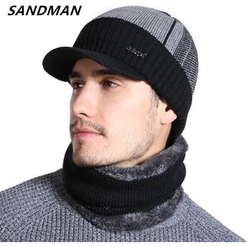 High Quality Cotton Fur Brim Winter Hats Skullies Beanies For Men Women Wool Scarf Caps Outdoor Gorras Bonnet Knitted Hat