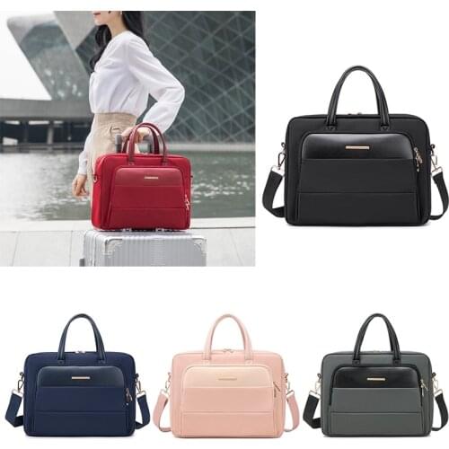 Womens Laptop Bag PU+Polyester Notebook Briefcase Case For 13 14 15 16 Inch Laptop Shoulder Bags Travel Office Ladies Handbags