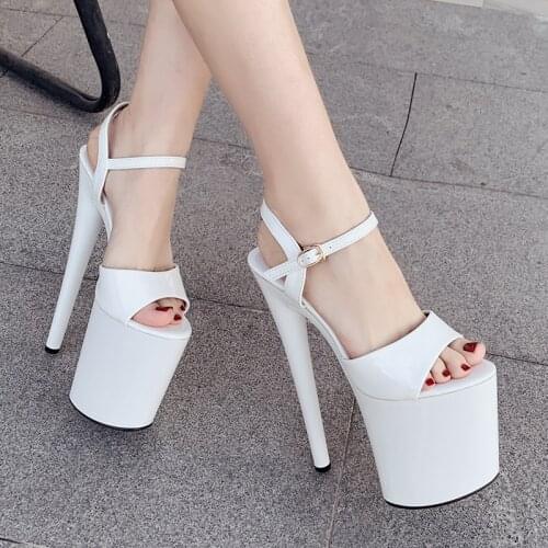 Women Sandals 2020 New Sandals Model T Stage 20CM Stage Catwalk Ultra high heel sandals fine root non-slip womens shoes Car Show