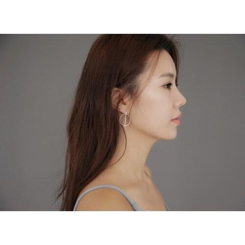 Korean style simple and no fading accessories s925 sterling silver jewelry with circle word earrings for womens party gifts