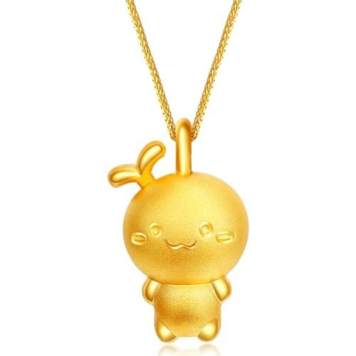 Pure 24K Yellow Gold Pendant Women Cute Baby Pendant 1.4g