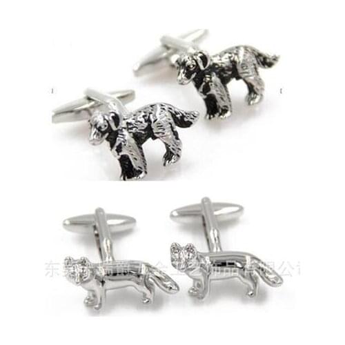 10pairs/lot Puppy Dog Cufflinks Bright Fox Wolf Cuff Links Shirt Cuff Button Mens Jewelry Gift