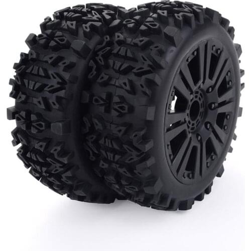 2Pcs 1/8 120mm RC Car Off-road car Buggy Wheel Rim & Tires Tyre for Redcat Team Losi VRX HPI Kyosho HSP Carson Hobao