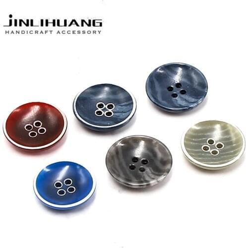 20pcs Urea 4-holes Jacket Buttons Retro Blue Red Green Round for Suit Coat Dress Sewing clothing Decorative Handmade DIY Craft