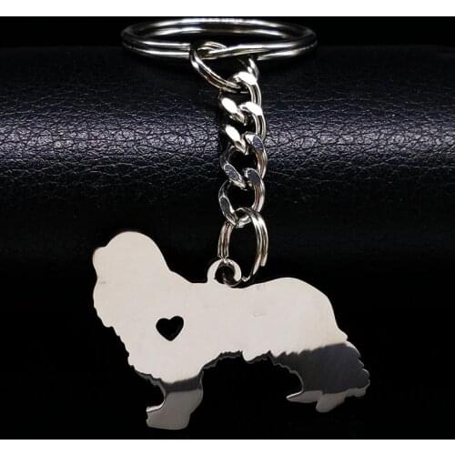 2021 Fashion Cavalier King Charles Spaniel Dog Silver Color Stainless Steel Keychain for Women Dog KeyChain Jewelry llaveros