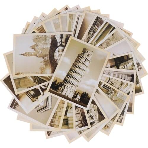 32pcs Classical Famous Europe Building Vintage Style Memory Postcard Set Greeting Cards Gift Cards Christmas Postcards Hot sale