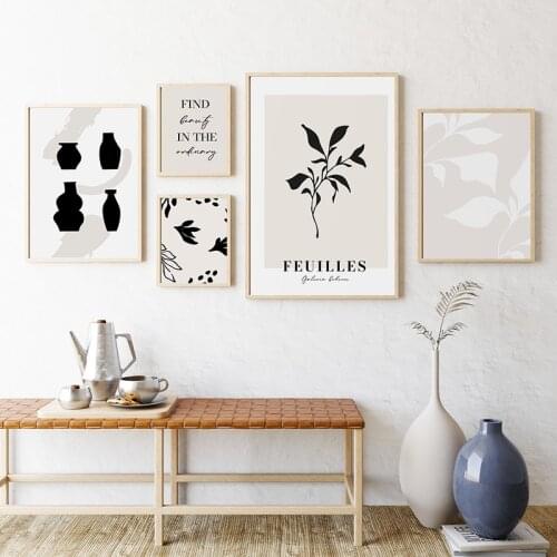 Abstract Beige Neutral Wall Art Minimalist Painting Canvas Poster Print Bohemian Style Picture for Living Room Modern Home Decor