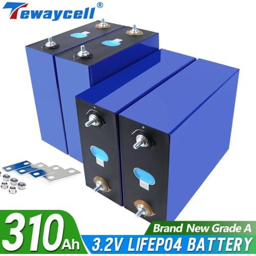 NEW 3.2V 310Ah Lifepo4 Battery Grade A 12V 24V 48V 320AH DIY Rechargeable Battery Pack EU US Tax Free With Busbars