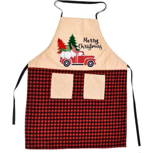 Christmas Apron Soft Linen Pinafore Coffee Shop Home Kitchen Baking Cooking Cleaning Tools For Adult Men Women 82*63cm Dropship