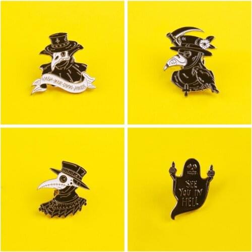 Punk Brooch Doctor Schnabel Pin On Clothes Enamel Pin Anime Icons On The Backpack Set Metal Badges For Clothes Lapel Pin Jewelry
