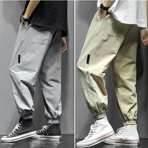 Casual Men Summer Linen Pants Street Style Fashion Baggy Tide Trousers Male Jogging Pants Pantalons Pour Hommes