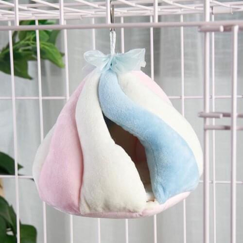 Coloful Candy Color Pet Hammock Hamster Squirrel Hanging Bed Nest Hammock Swing Cage Warm Plush Sleeping Bed Nest Pet Hammocks