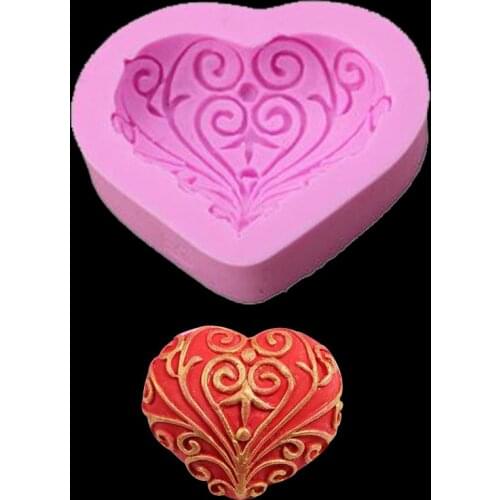 Valentines Day Heart Shaped Peach Heart Rose Cake Mold DIY Handmade Chocolate Fondant Baking Tool