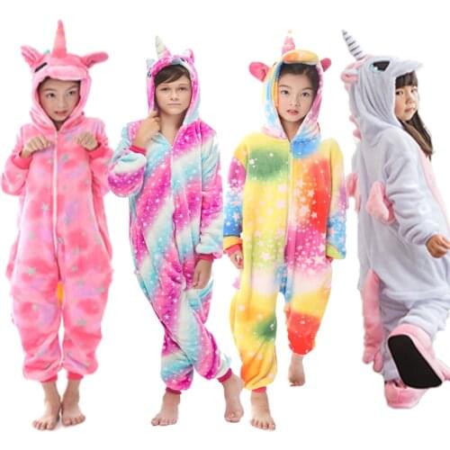 Kigurumi Onesie Kids Unicorn Pajamas For Children Animal Blanket Sleepers Baby Costume Winter Boy Girl Licorne Jumspuits