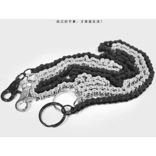 Long Metal Wallet Belt Chain Rock Punk Trousers Hipster Pant Jean Keychain Silver Ring Clip Keyring Mens HipHop Jewelry
