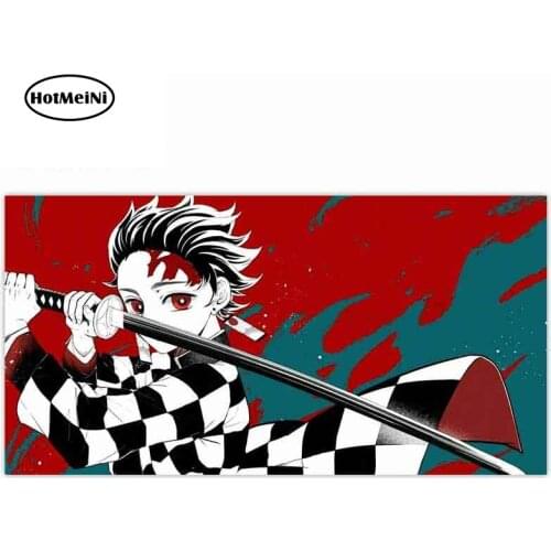 HotMeiNi 13cm x 7.2cm for Demon Slayer Tanjirou Anime Cool Car Sticker Motorcycle Laptop Window Door Decals Car Assessoires