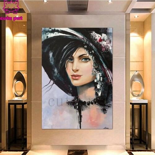 Full drill square Crystal Paintings Abstract art, women, dress Diamond Embroidery Full round 5d Diy diamond painting Diamond