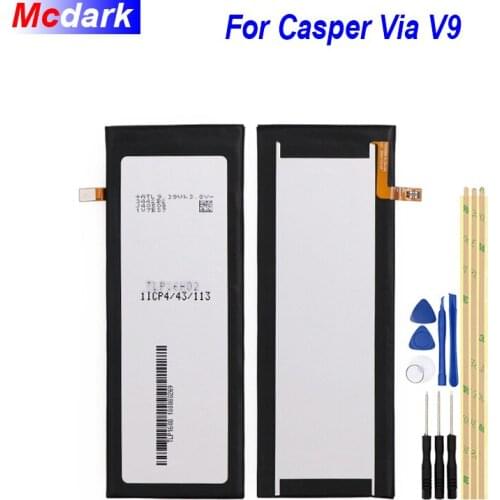 Mcdark 2460mAh Battery For Casper Via V9 Batterie Bateria Accumulator AKKU ACCU PIL Mobile Phone with tools