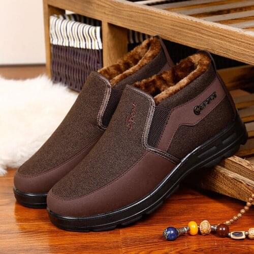 Men Shoes Winter Warm Ankle Boots Mens Snow Winter Boot for Men Man Winter Shoes Black Work Shoes big size 48