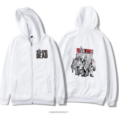 New white zipper Sweatshirt Hoodie Men/women Casual Harajuku Hoodies Sweatshirts Punk Style Oversize boys Jacket Brand Clothes