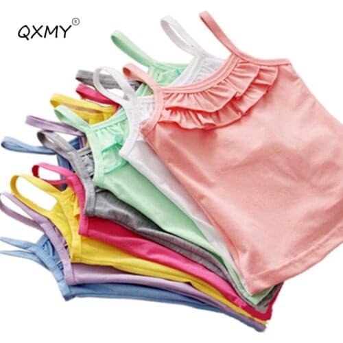 New Summer Girls T Shirt Cotton Sleeveless Garment T Shirt For Girls Tops Tees Outwear Clothing Baby Kids Clothes 2-8 Year