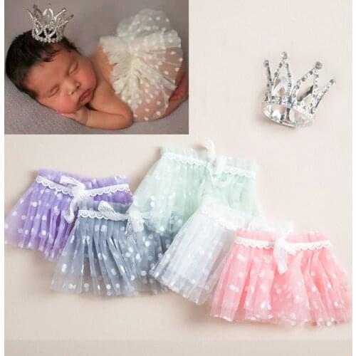 Adorable Princess Newborn Photography Props Skirt Crown Set Infant Costume Outfit Baby Girl Dress Photographie Accessories New