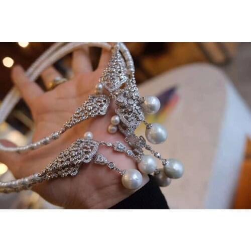 Freshwater pearl Edasion reborn keshi baroque white chocker chain necklace FPPJ wholesale nature women gift