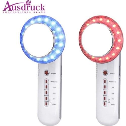 Portable EMS red blue photon 6in1 Ultrasonic Cavitation Weight loss Face Lifting Body Shaping Tightening LED Machine CE