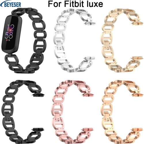 Luxury Strap For Fitbit Luxe Bracelet Smart Wristband Stainless Steel Metal Replacement Watchband For Fitbit luxe Accessories