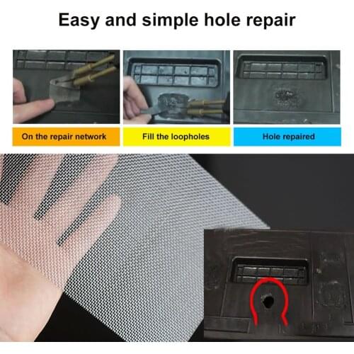 1/2/4PCS New Car Bumper Stainless Steel Repair Net Woven Wire Bumper Crack Repair Hole Repairing Air Vent Mesh Net 25*12.5cm