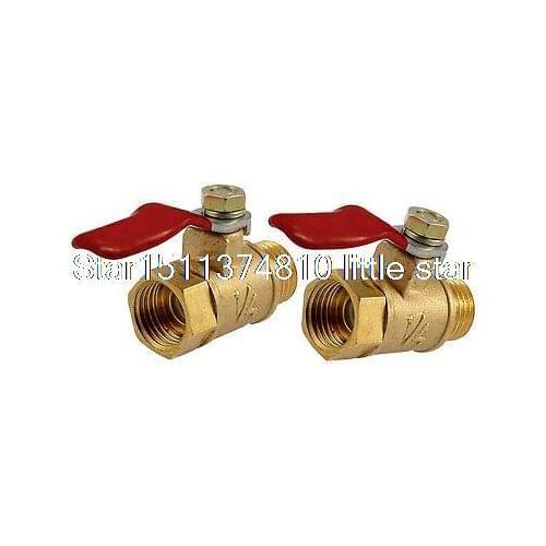 13mm Male to 12mm Female Thread Lever Handle Ball Valve 2 Pcs